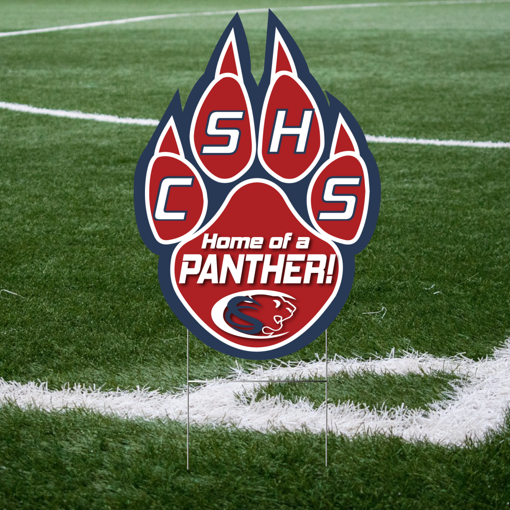 Cypress Springs Paw Print Yard Sign School Spirit Place