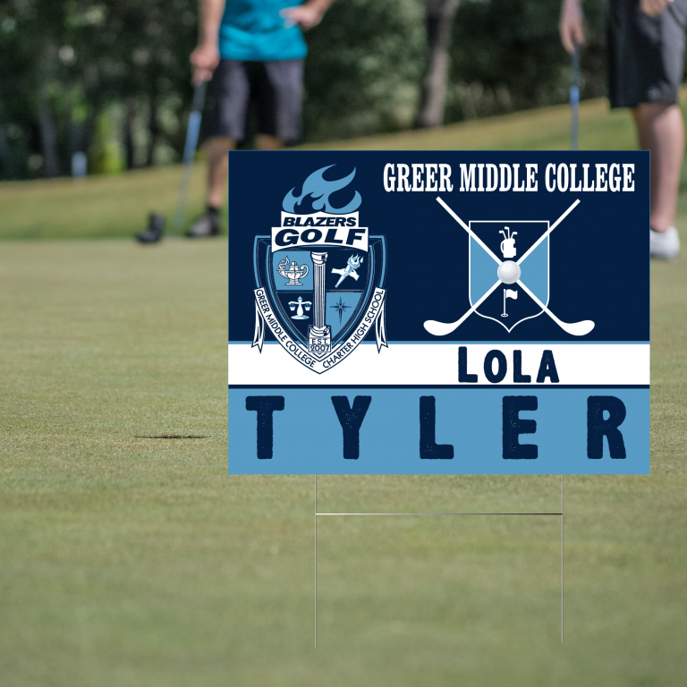 Greer Middle College Golf Yard Sign School Spirit Place