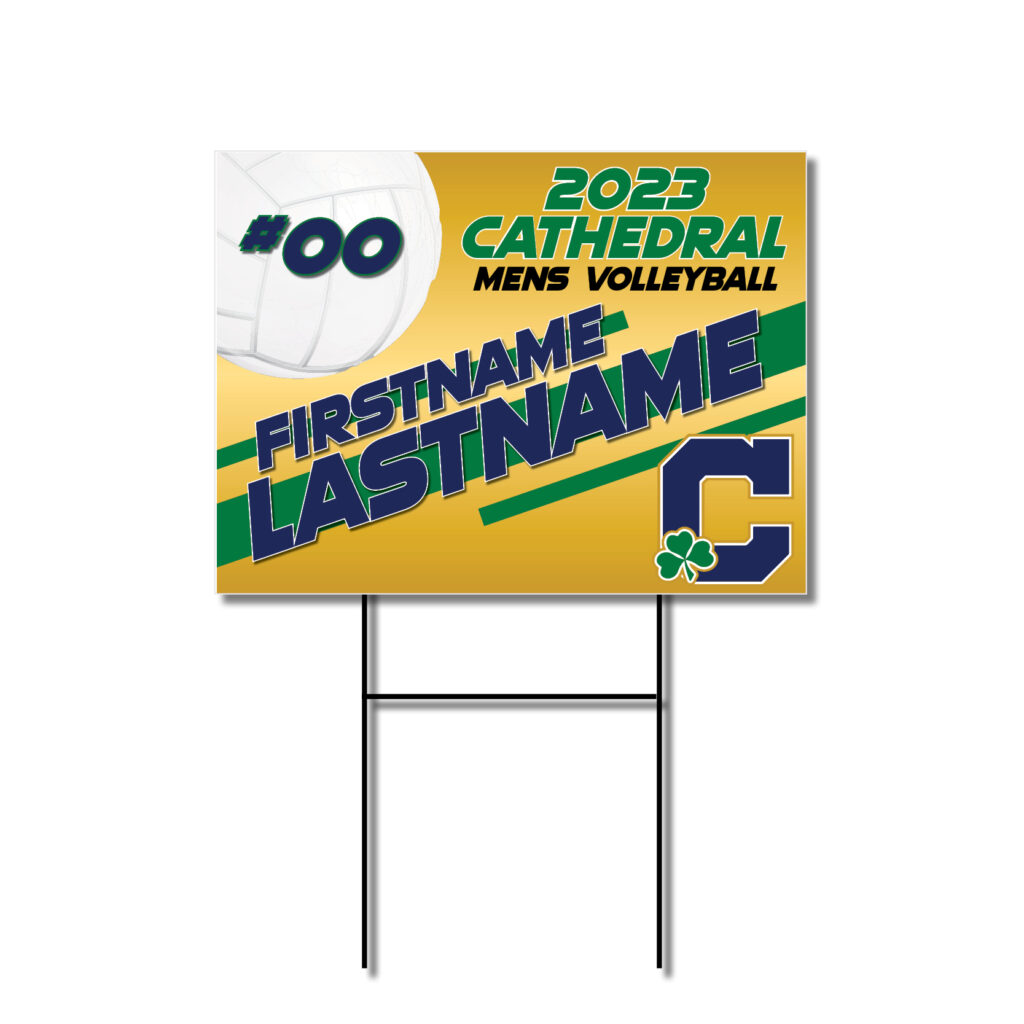 Cathedral Men’s Volleyball Yard Sign – School Spirit Place