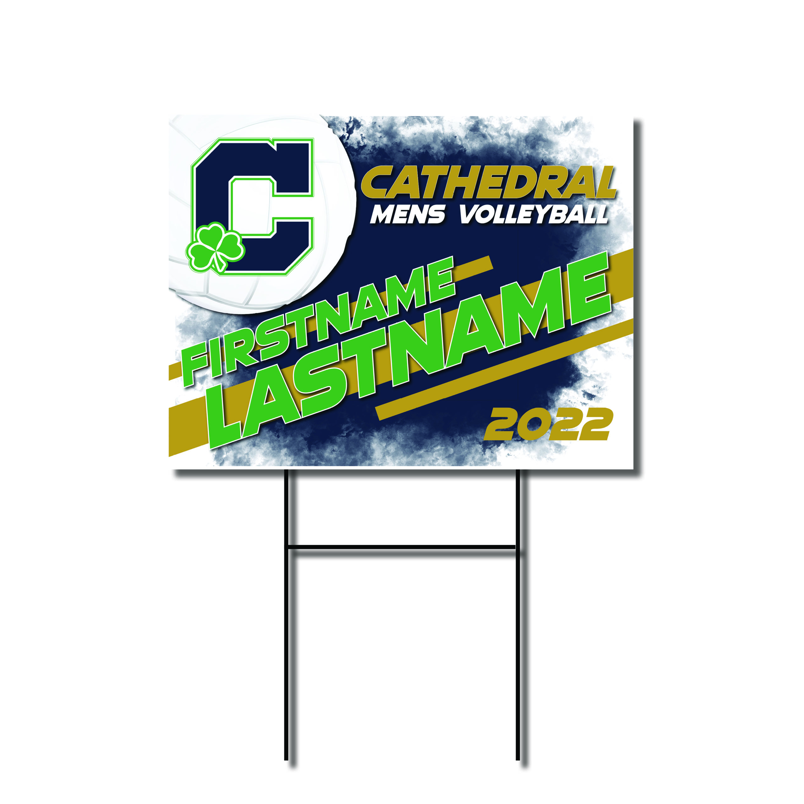 Cathedral Men’s Volleyball Yard Sign – School Spirit Place