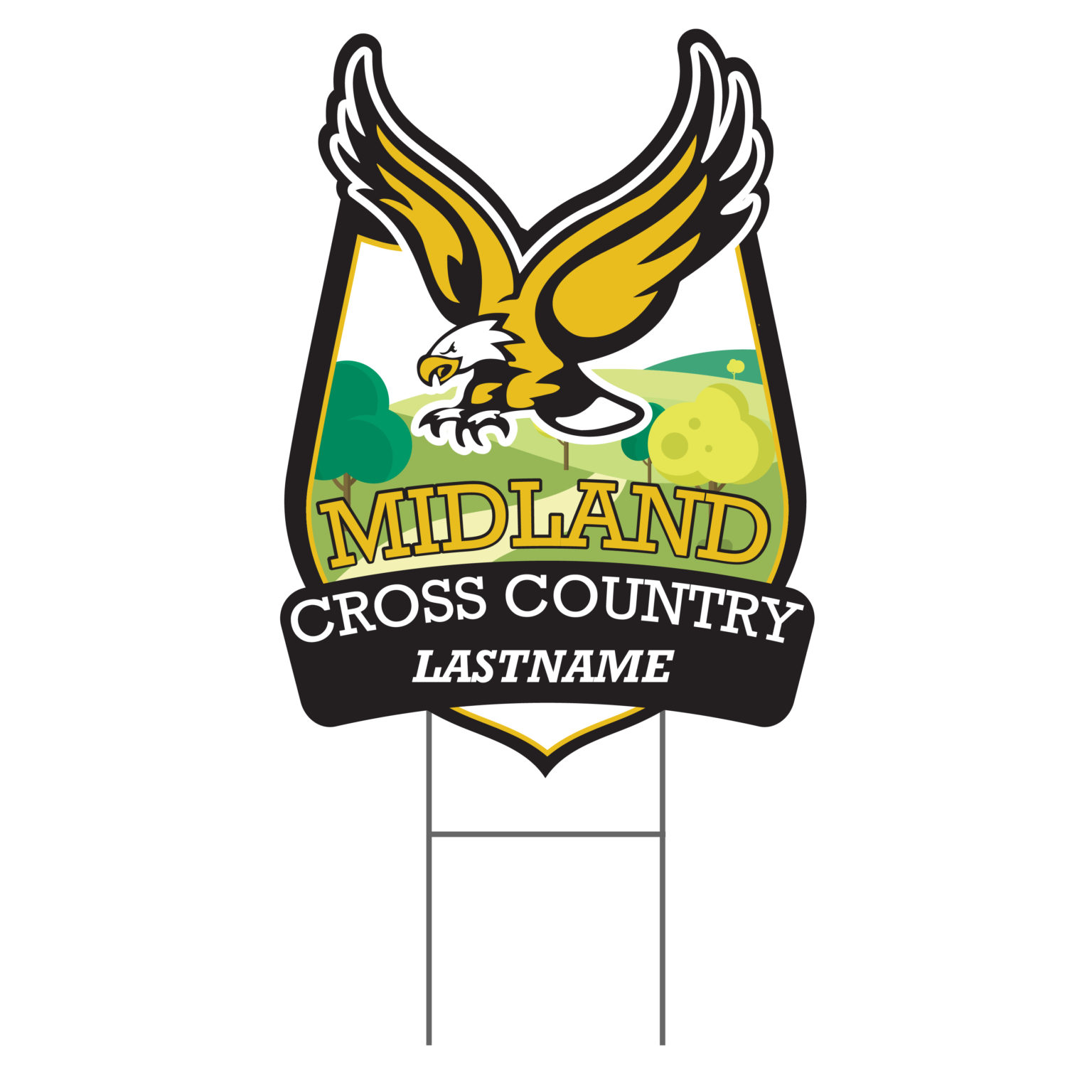 Midland Cross Country Yard Sign School Spirit Place
