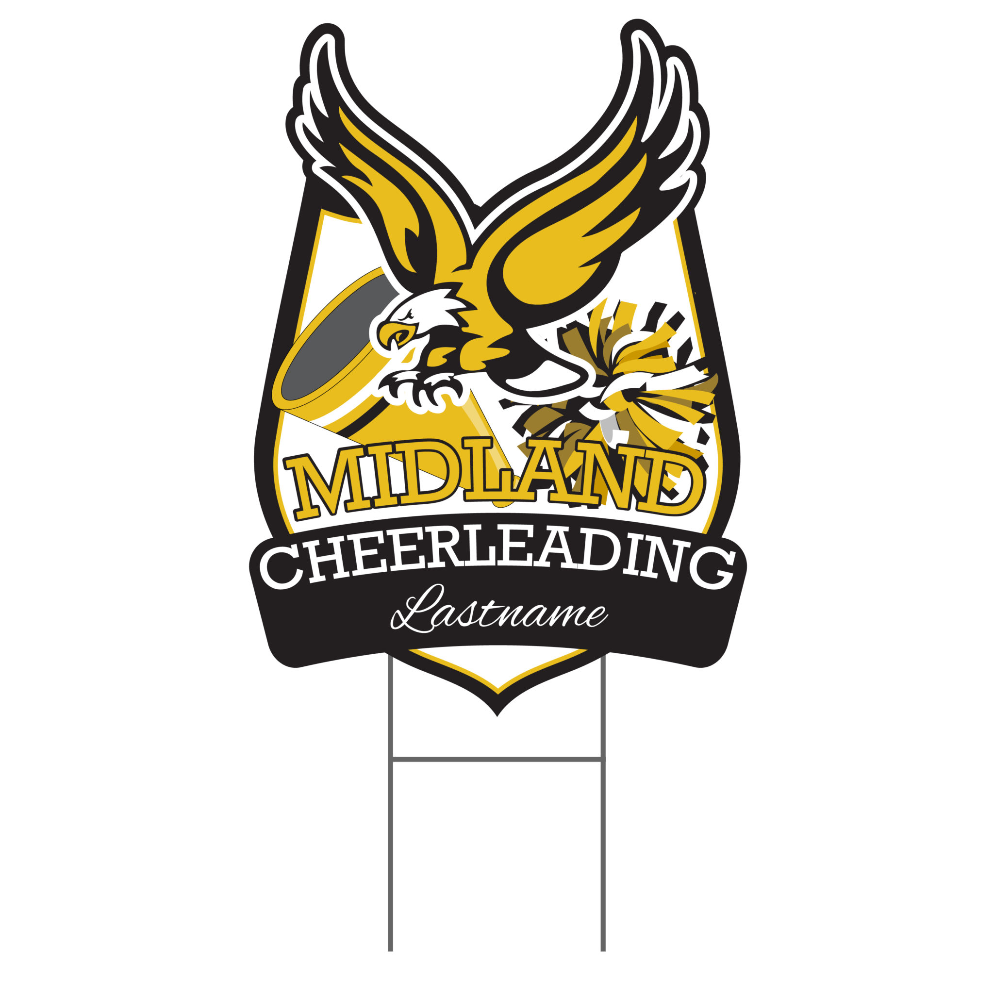 Midland Cheerleading Yard Sign School Spirit Place