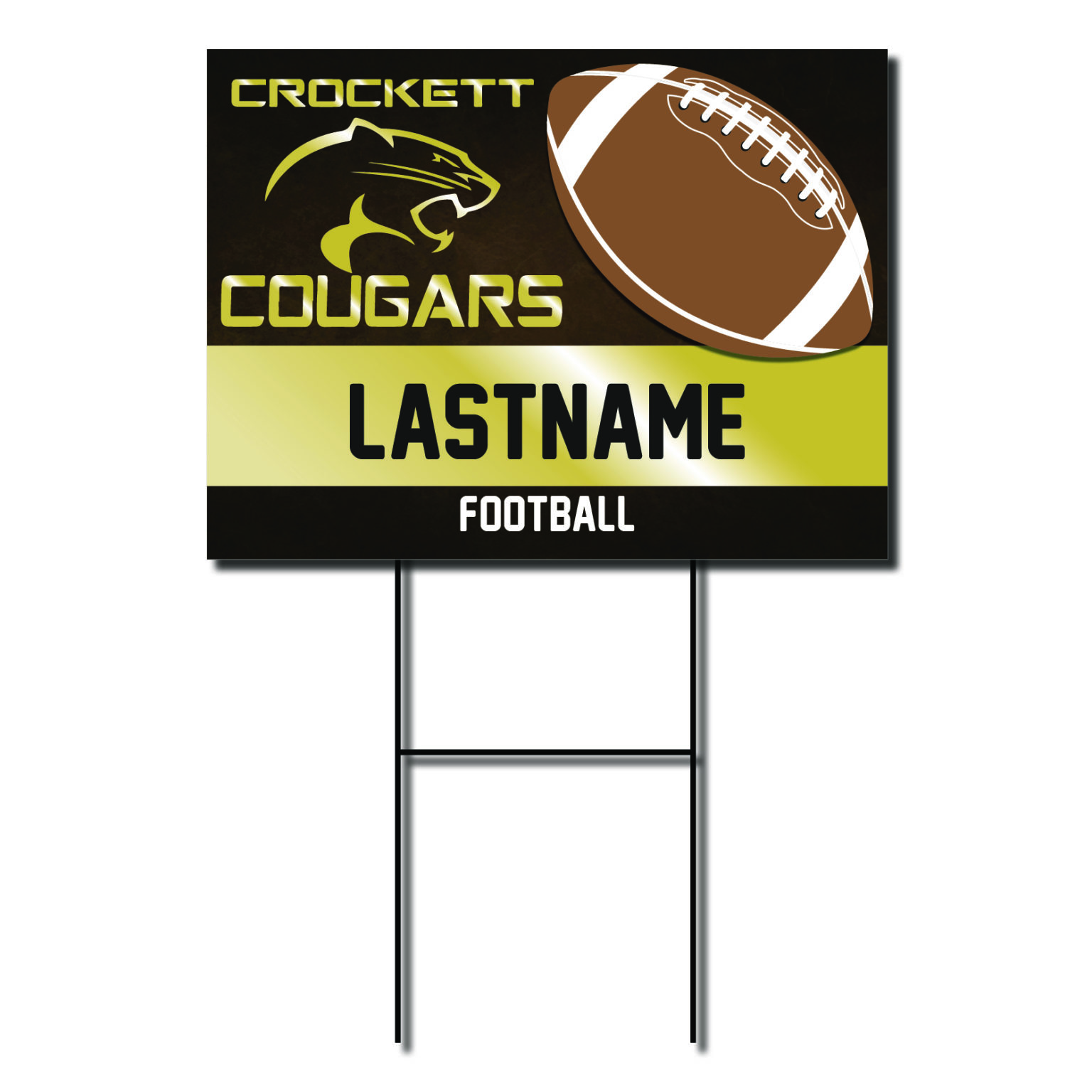 David Crockett Football Yard Sign – School Spirit Place