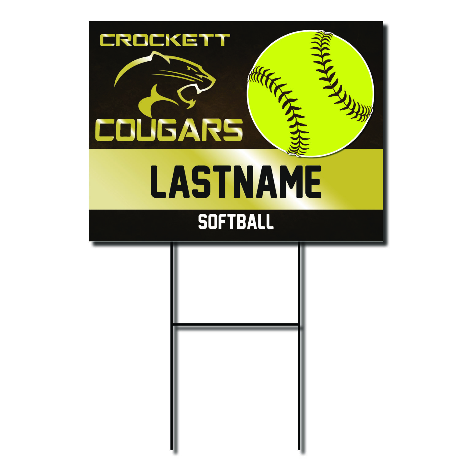 David Crockett Softball Yard Sign School Spirit Place