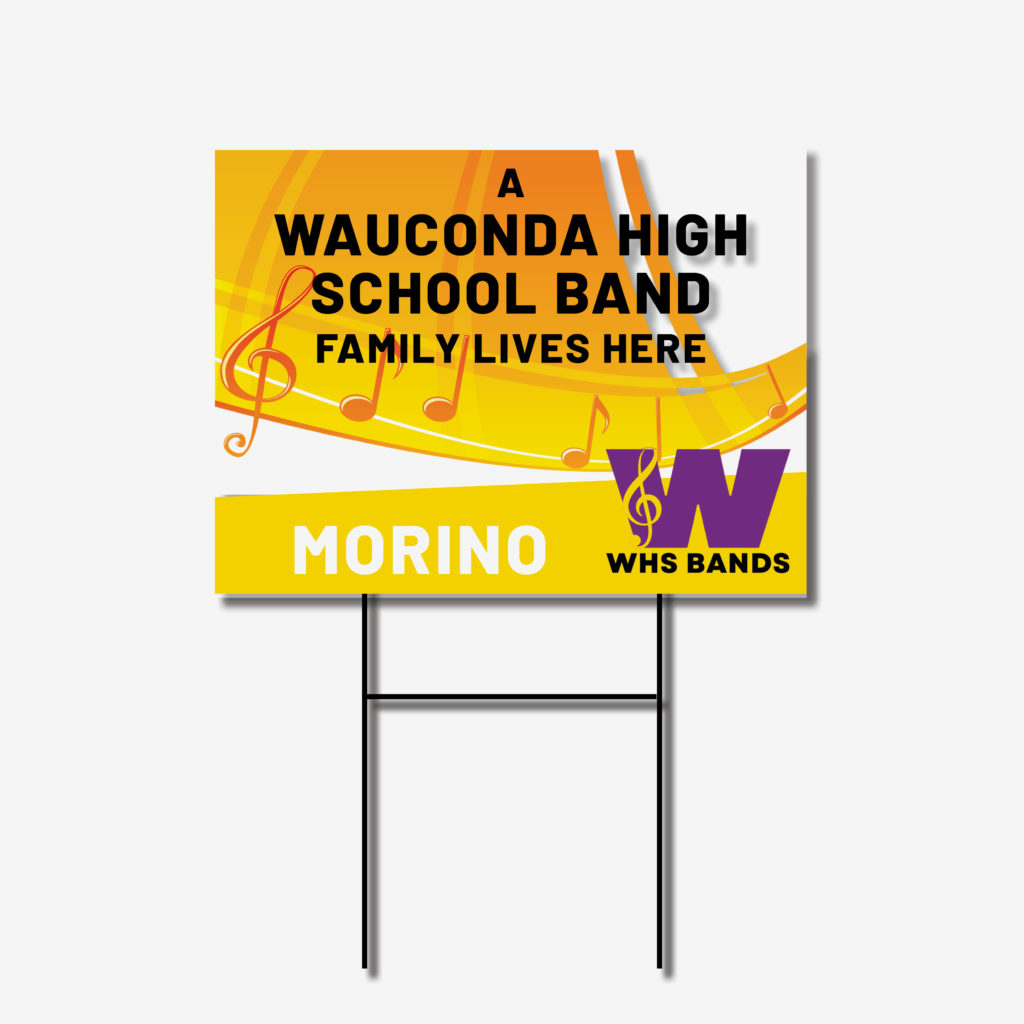 Wauconda High School Band Yard Sign School Spirit Place