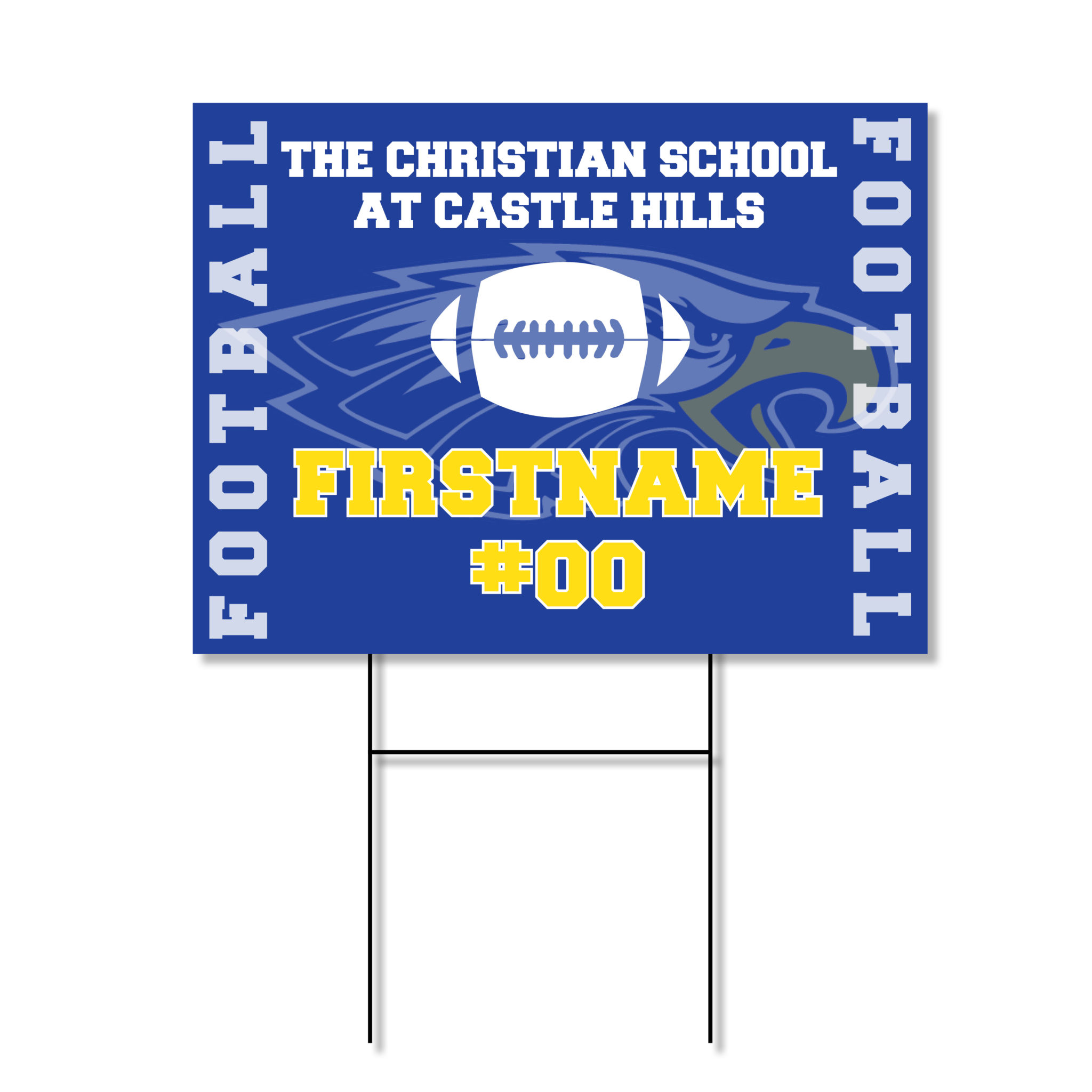 Christian School Castle Hills Football Yard Sign – School Spirit Place