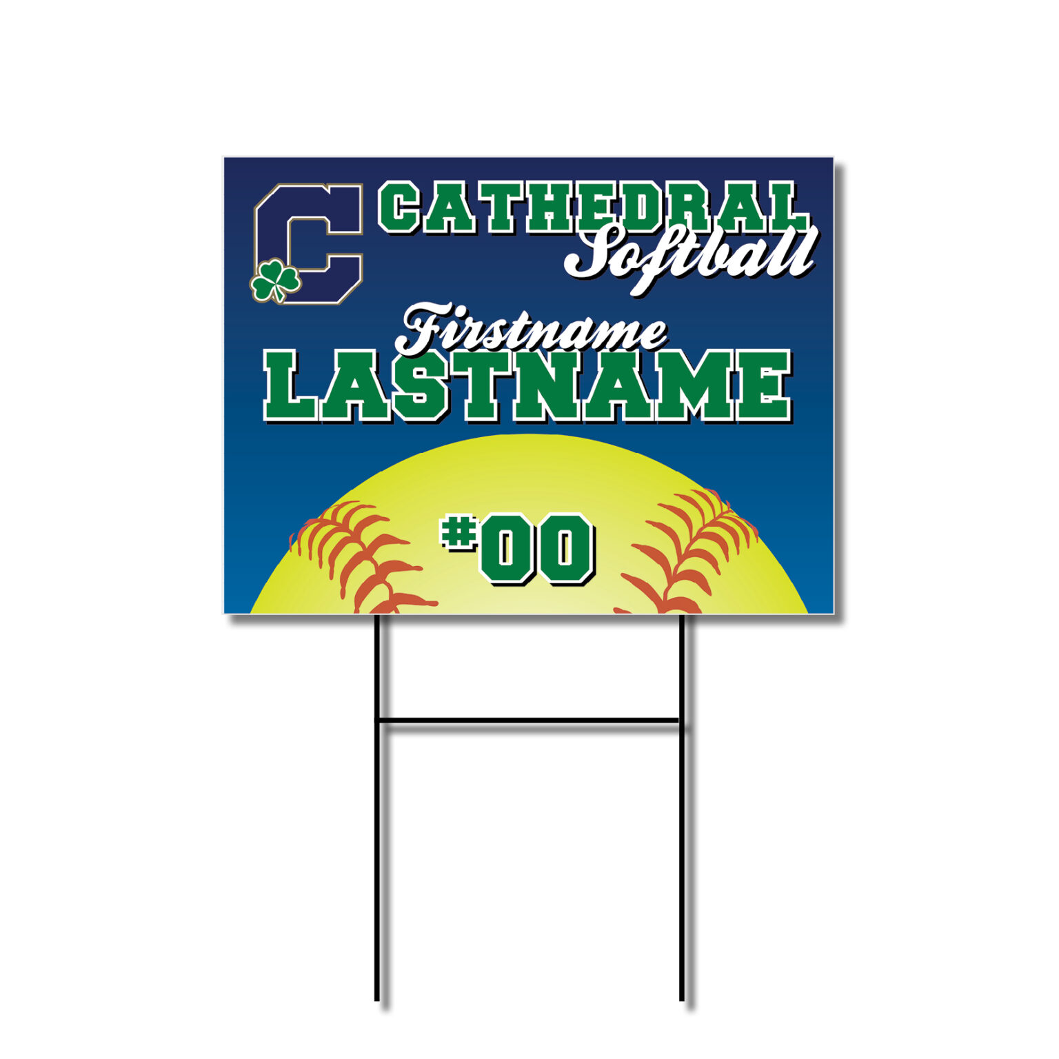 Cathedral Softball Classic Yard Sign School Spirit Place