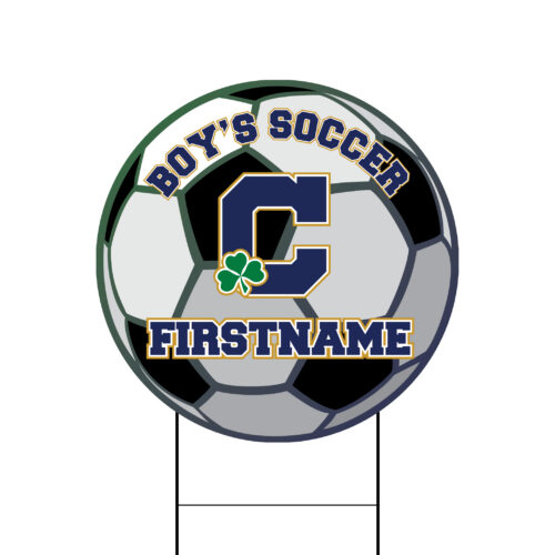 Cathedral Boy's Soccer Round Yard Sign