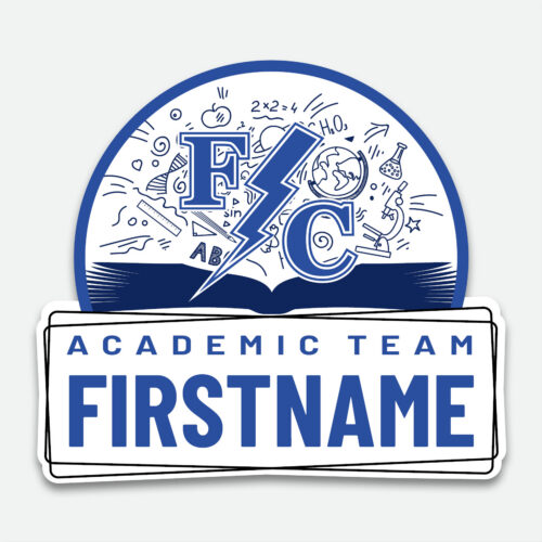 Franklin Central Academic Team Decal design with space for a first name.