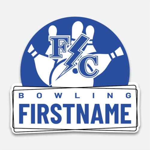 Franklin Central Bowling Decal design with space for a first name.