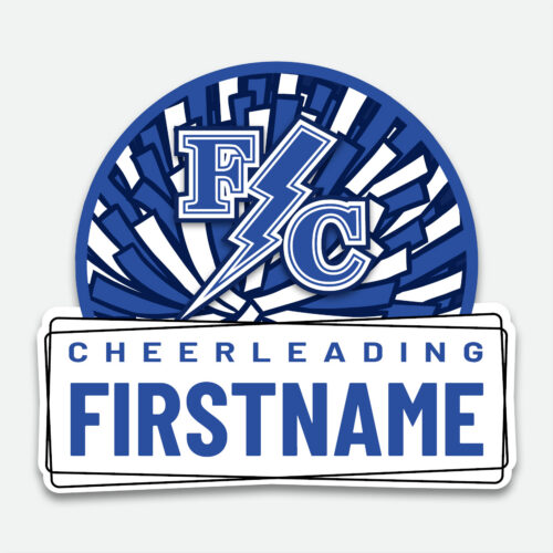 Franklin Central Cheerleading Decal design with space for a first name.
