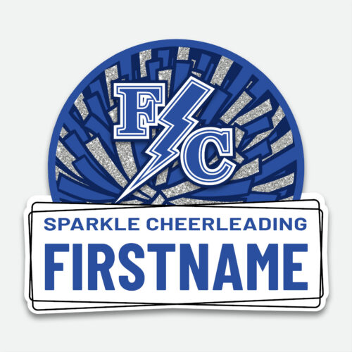 Franklin Central Sparkle Cheerleading Decal design with space for a first name.