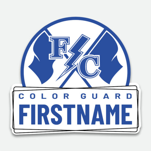Franklin Central Color Guard Decal design with space for a first name.