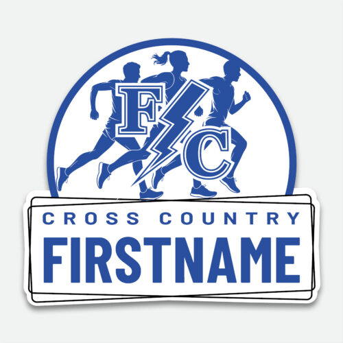 Franklin Central Cross Country Decal design with space for a first name.