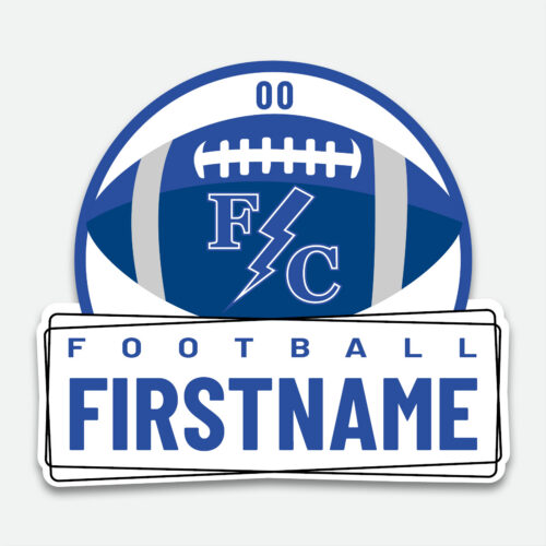 Franklin Central Football Decal design with space for a first name and jersey number.