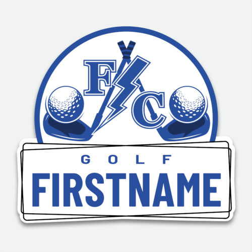 Franklin Central Golf Decal design with space for a first name.