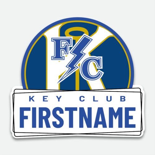 Franklin Central Key Club Decal design with space for a first name.