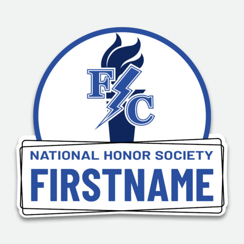 Franklin Central NHS Decal design with space for a first name.