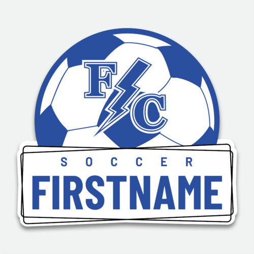 Franklin Central Soccer Decal design with space for a first name.