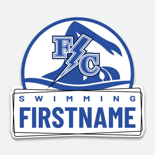 Franklin Central Swimming Decal design with space for a first name.