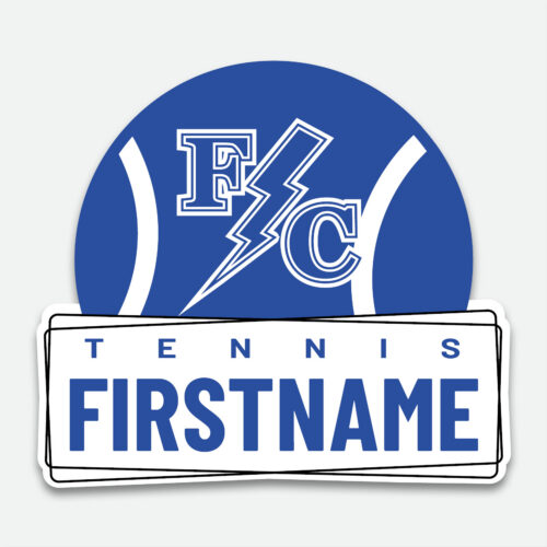Franklin Central Tennis Decal design with space for a first name.