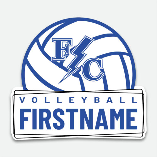 Franklin Central Volleyball Decal design with space for a first name.