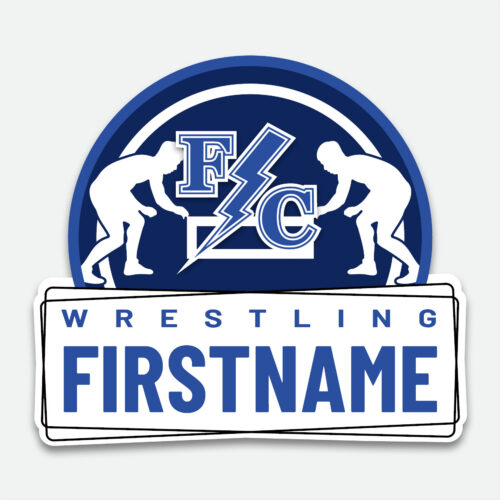 Franklin Central Wrestling Decal design with space for a first name.