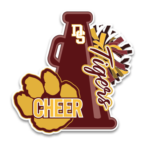 Dripping Springs HS-Generic Cheer Decal - Burgundy