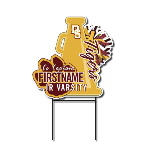 Jr Varsity Co-Captain Dripping Springs Megaphone Cheer Yard Sign