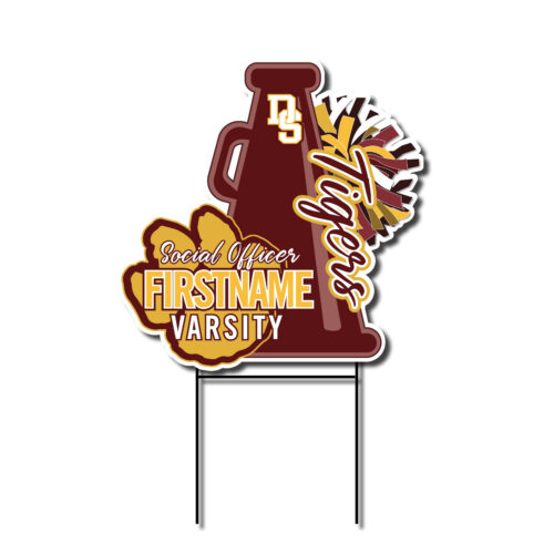 Varsity Social Officer Dripping Springs Megaphone Cheer Yard Sign