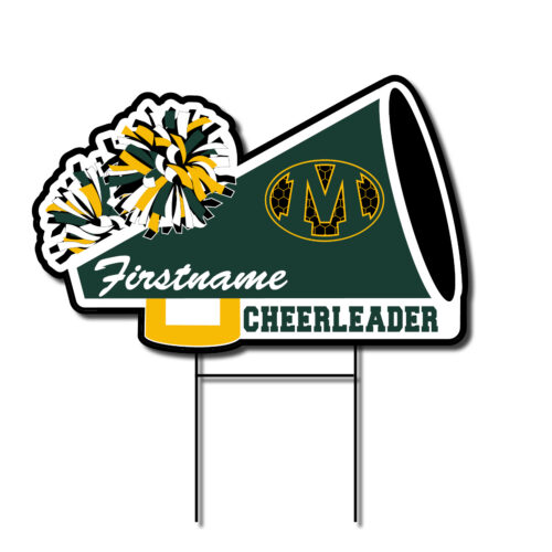 MYG Cheer Megaphone Yard Sign