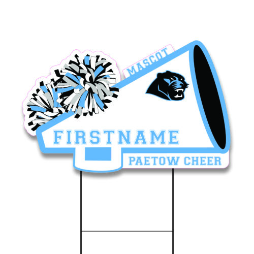 Paetow Cheer Mascot Megaphone Yard Sign