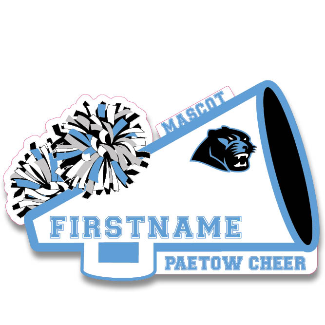 Paetow Cheer Mascot Megaphone Decal
