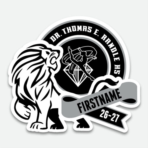 Personalized Thomas Randle High School Dance decal with dance graphic and student name.